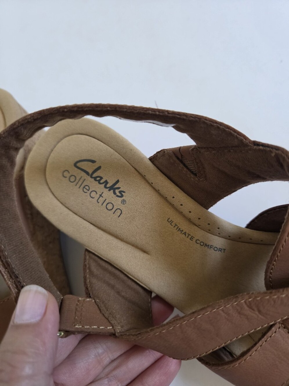 Clarks Collection Giselle Beach Slingback Wedge Sandals in Tan size 8.5 - Picture 5 of 5